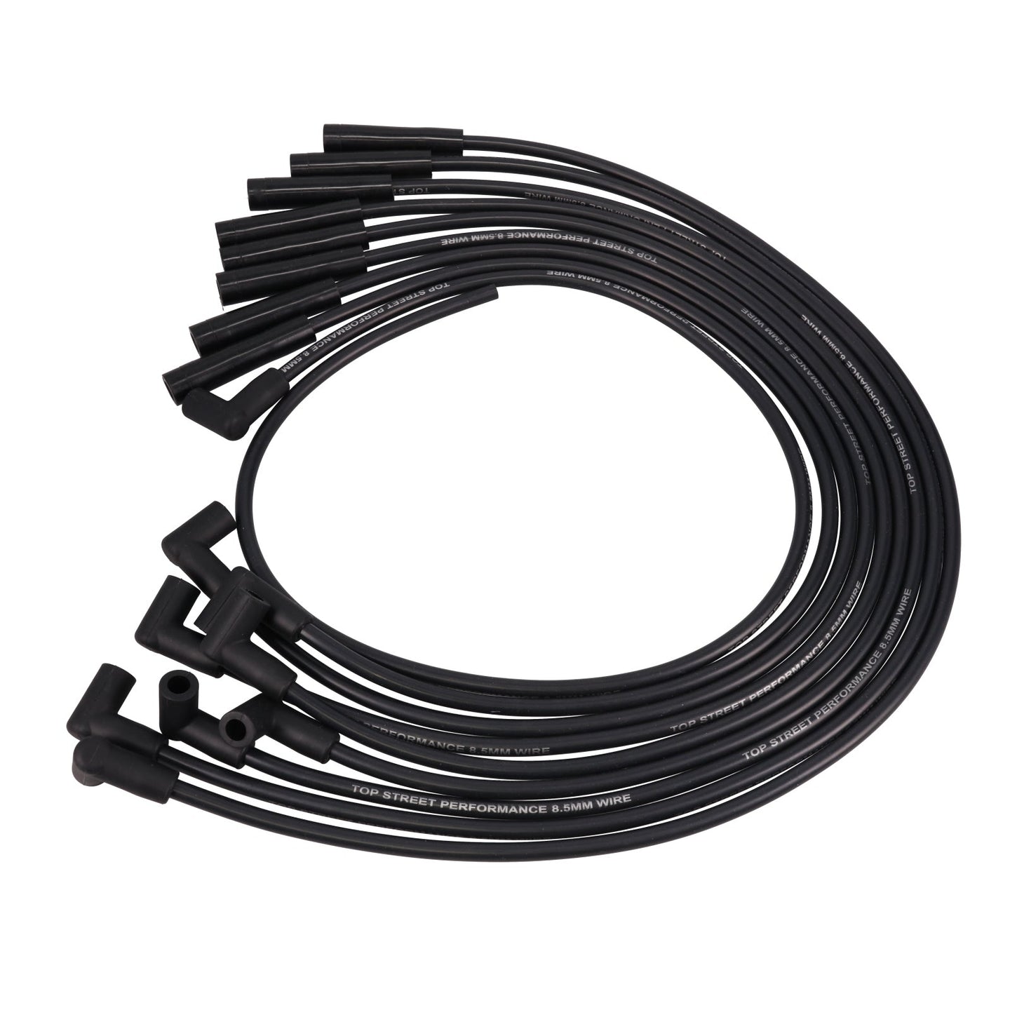Ford Big Block Wires; 8.5mm Black; 180 Deg. Plug Boots Top Street Performance