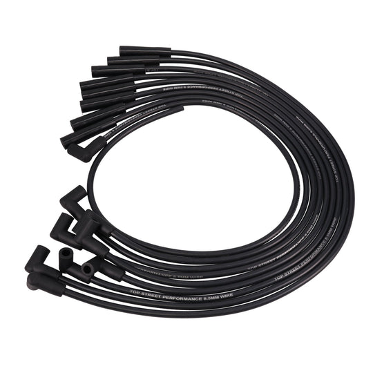 Ford Big Block Wires; 8.5mm Black; 180 Deg. Plug Boots Top Street Performance