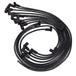 Chevy SB Under Header Wires; 8.5mm Black; 90 Deg. Black Ceramic Plug Boots Top Street Performance