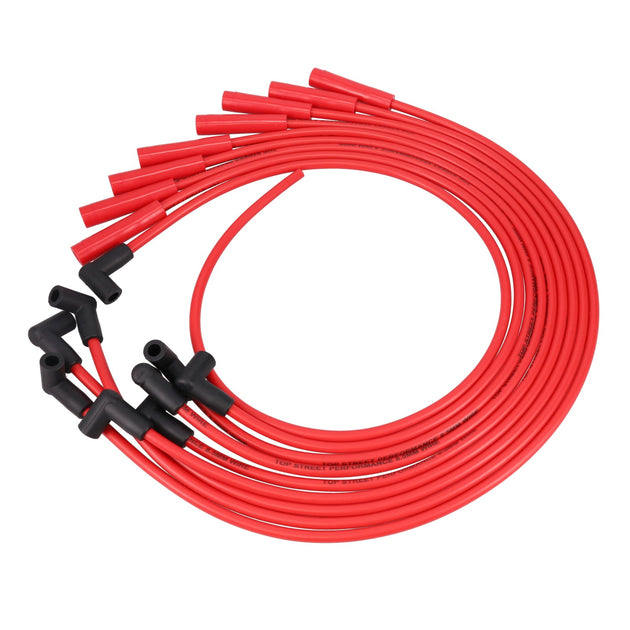Ford Big Block Wires; 8.5mm Red; 180 Deg. Plug Boots Top Street Performance