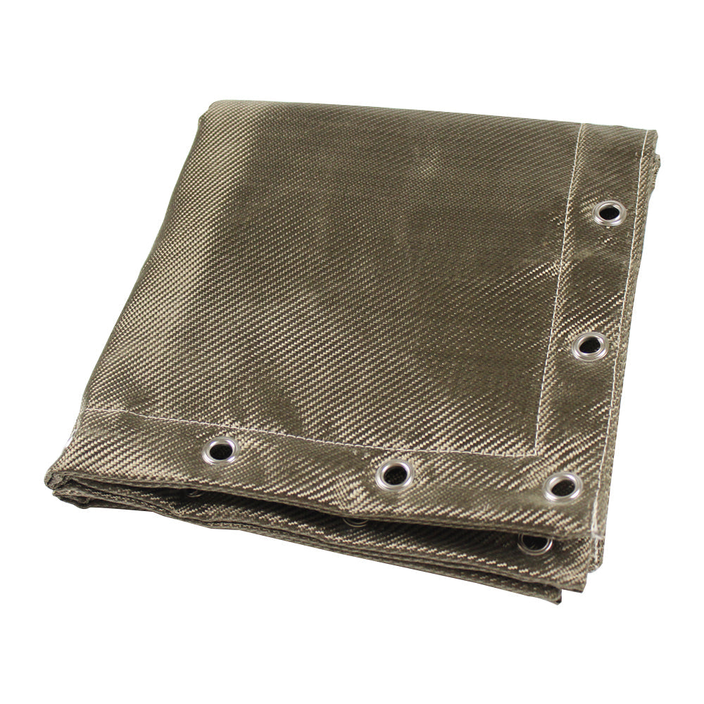 Basalt Fiber Heat Protection Shield - Titanium Color - With eyelets for fixing - 23.85" x 23.85" SPA TURBO USA