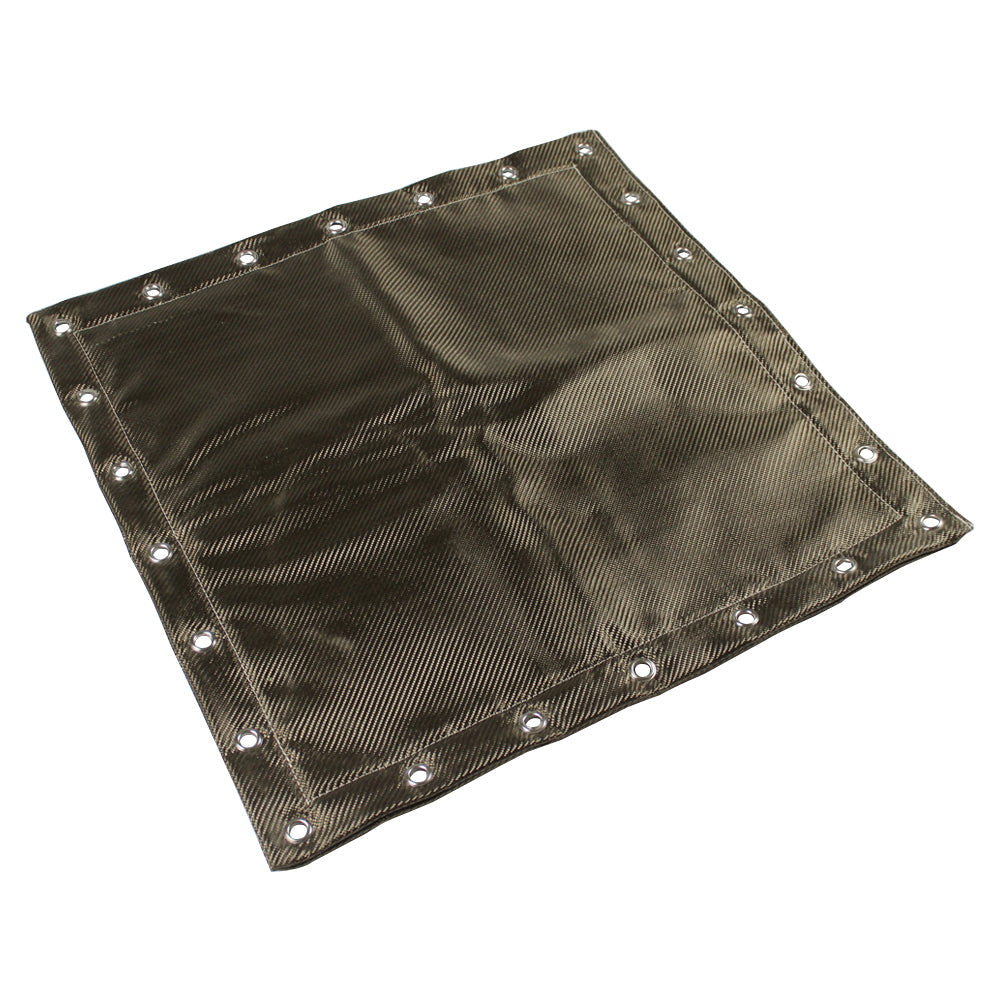 Basalt Fiber Heat Protection Shield - Titanium Color - With eyelets for fixing - 23.85" x 23.85" SPA TURBO USA