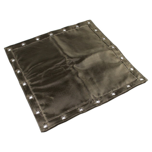 Basalt Fiber Heat Protection Shield - Titanium Color - With eyelets for fixing - 23.85" x 23.85" SPA TURBO USA