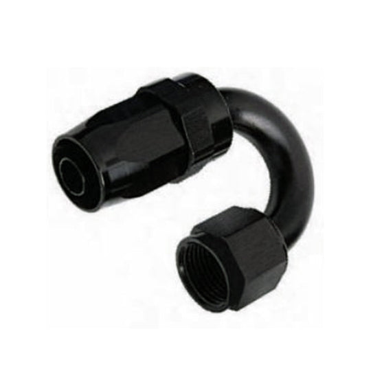 -6AN Female 180° Hose End, Swivel Style, Black Hard Anodized Aluminum Ace Race Parts