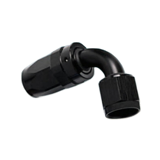 -4AN Female 90° Hose End, Swivel Style, Black Hard Anodized Aluminum Ace Race Parts