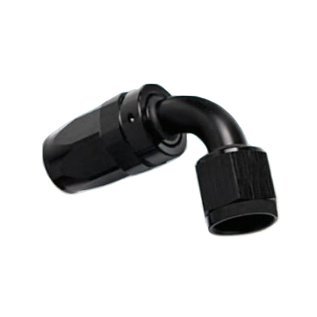 -12AN Female 90° Hose End, Swivel Style, Black Hard Anodized Aluminum Ace Race Parts