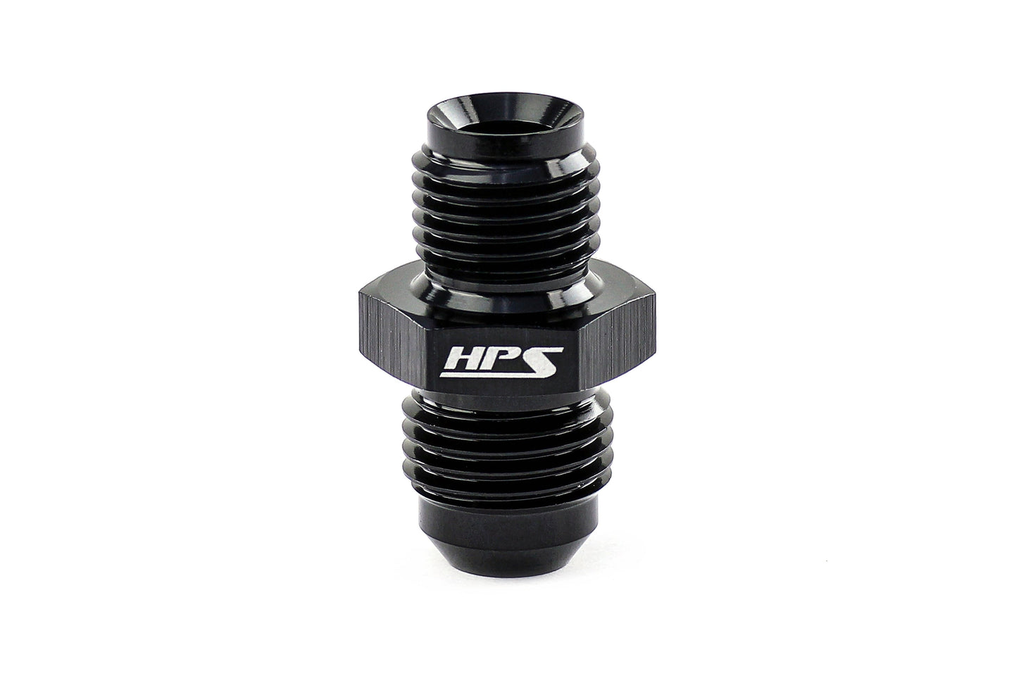 HPS AN Male to Inverted Flare Male Power Steering Adapter, Aluminum, Black FR SPORT