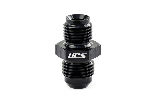 HPS AN Male to Inverted Flare Male Power Steering Adapter, Aluminum, Black FR SPORT