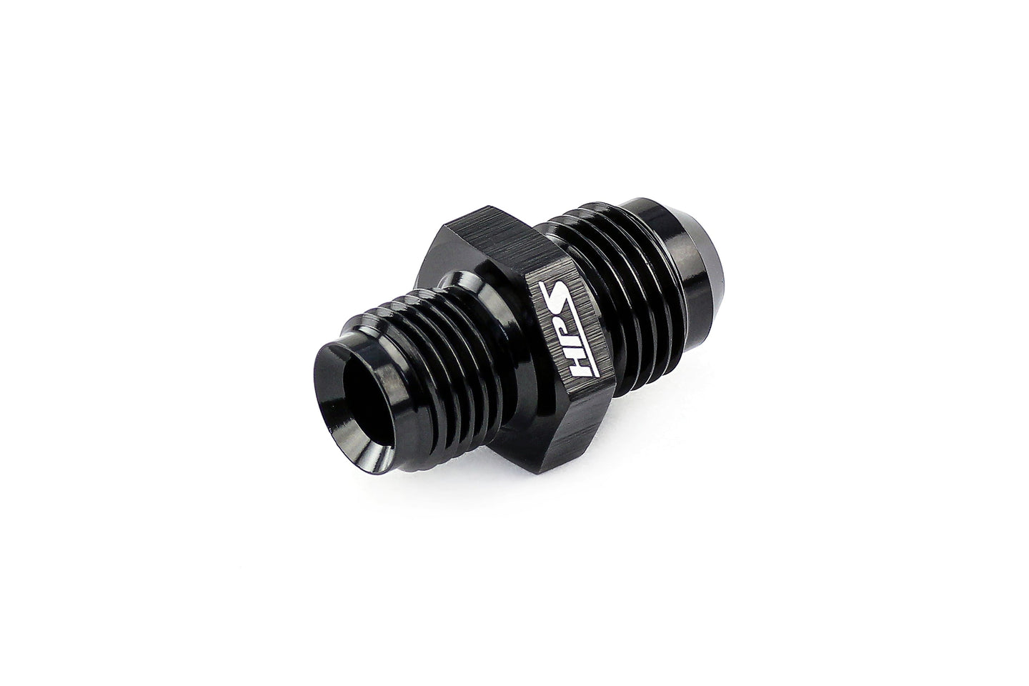 HPS AN Male to Inverted Flare Male Power Steering Adapter, Aluminum, Black FR SPORT