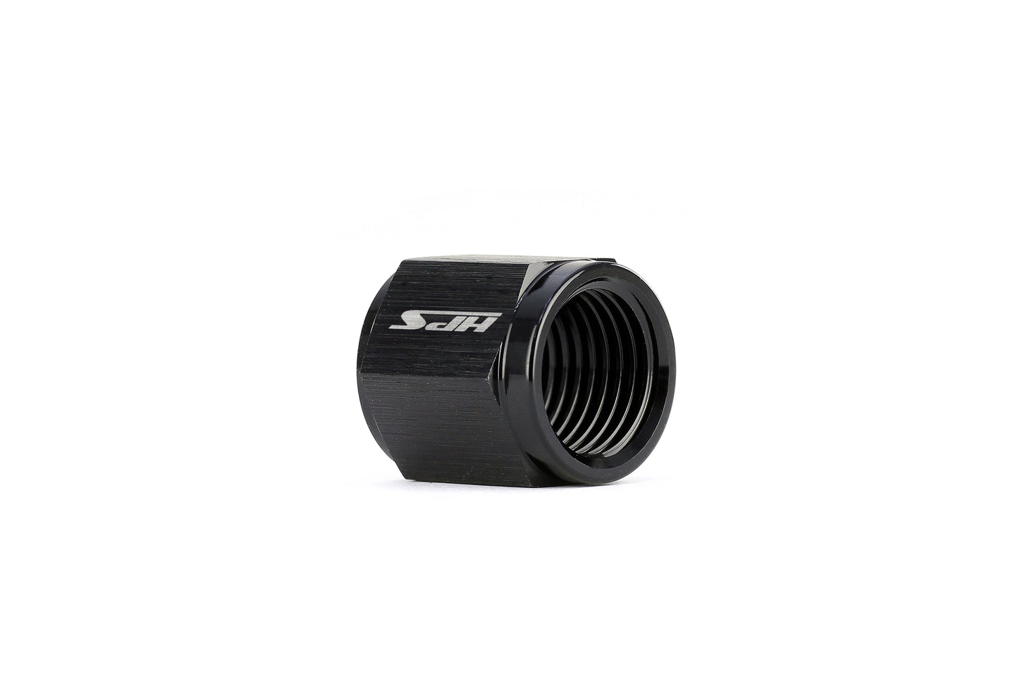 HPS Hard Line AN Tube Nut, Aluminum, Black FR SPORT