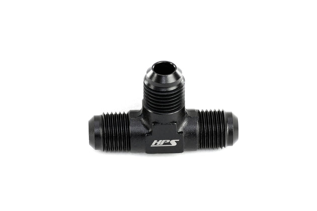 HPS AN Male to Male 3-Way Tee Adapter, Aluminum, Black FR SPORT