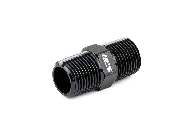 HPS Straight NPT Male To NPT Male Union Coupler Adapter, Aluminum, Black FR SPORT