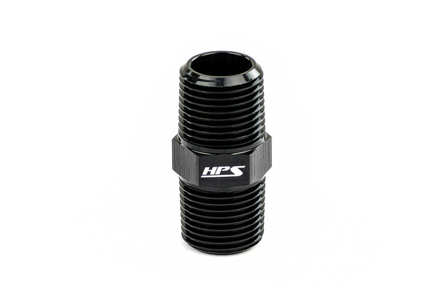 HPS Straight NPT Male To NPT Male Union Coupler Adapter, Aluminum, Black FR SPORT