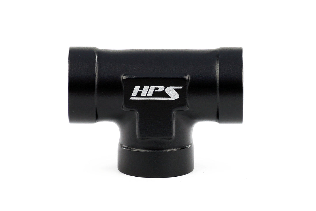 HPS NPT Female Tee Coupler Adapter, Aluminum, Black FR SPORT