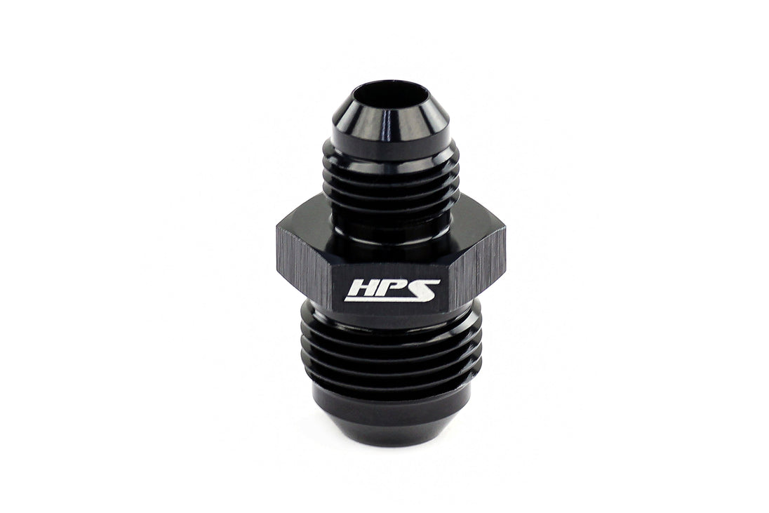 HPS AN Male To Male Reducer Union Coupler Adapter, Aluminum, Black FR SPORT