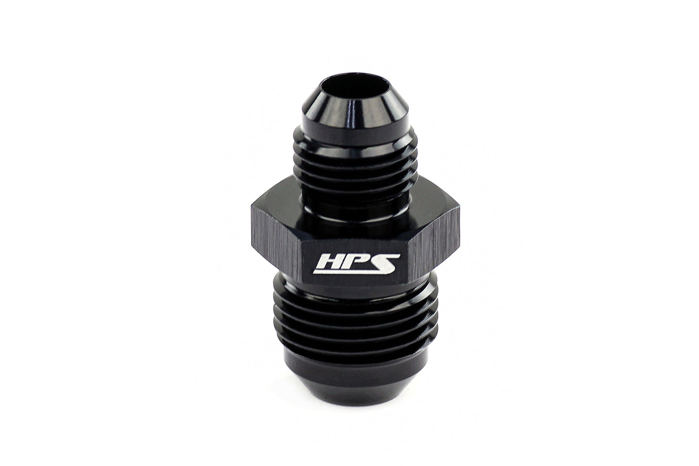 HPS AN Male To Male Reducer Union Coupler Adapter, Aluminum, Black FR SPORT