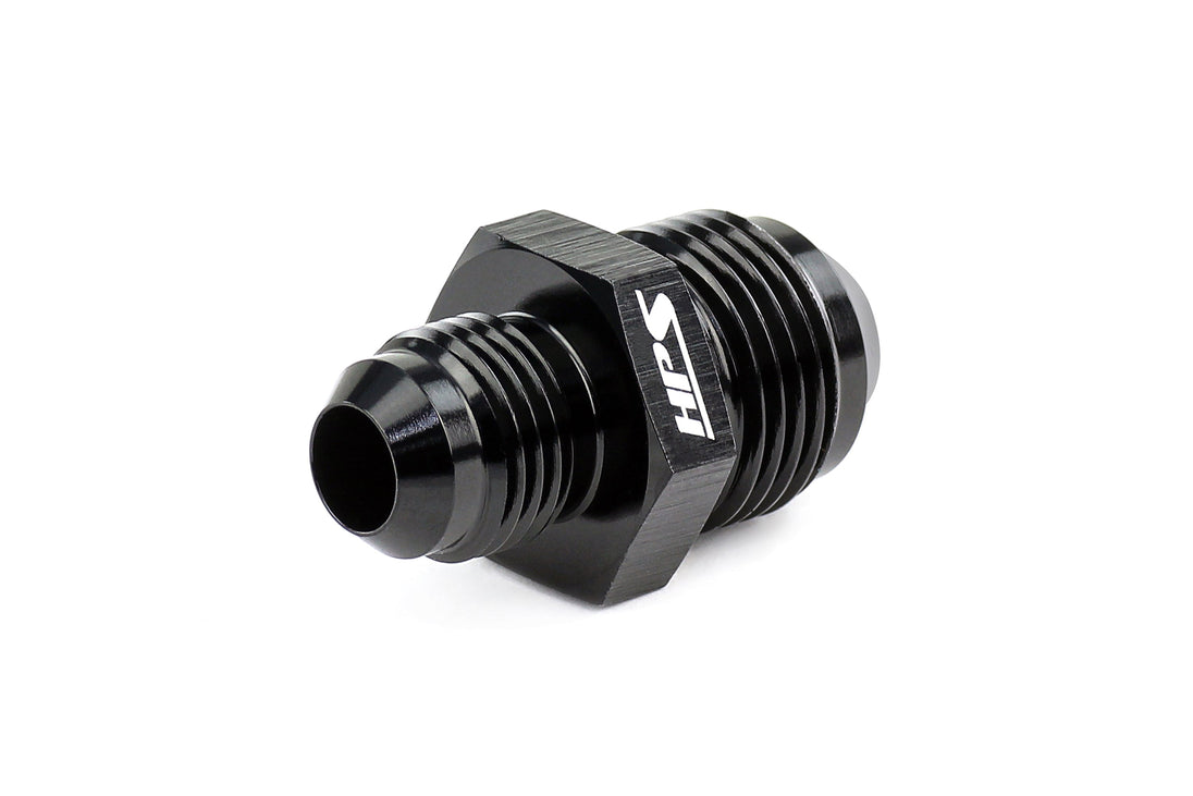 HPS AN Male To Male Reducer Union Coupler Adapter, Aluminum, Black FR SPORT