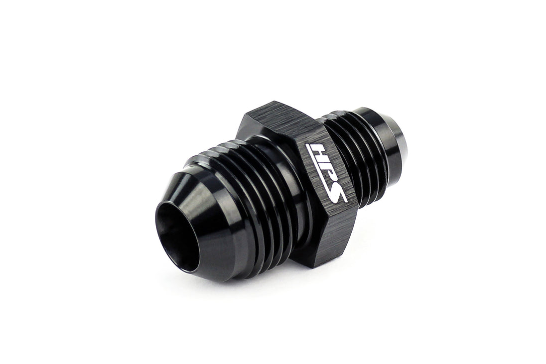 HPS AN Male To Male Reducer Union Coupler Adapter, Aluminum, Black FR SPORT