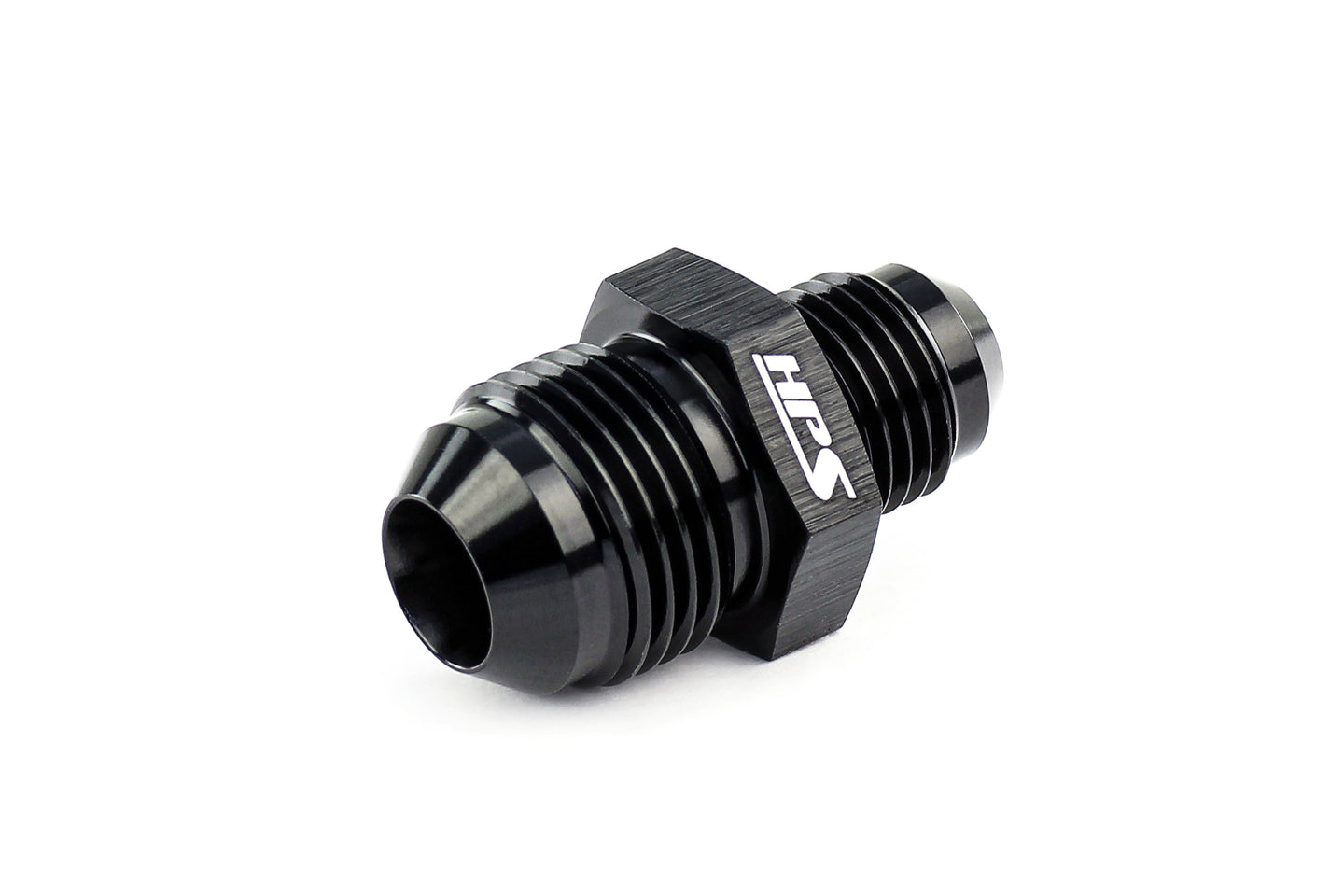 HPS AN Male To Male Reducer Union Coupler Adapter, Aluminum, Black FR SPORT