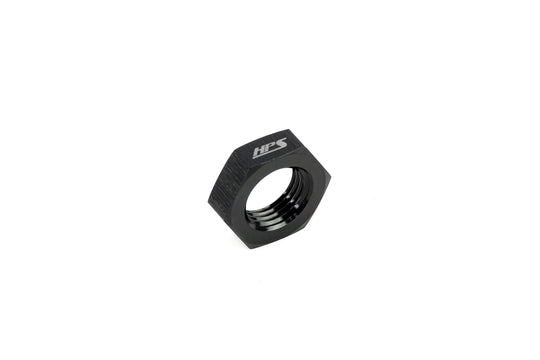 HPS AN Female Bulkhead Fitting Jam Nut, Aluminum, Black FR SPORT