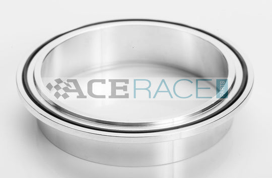 4.000" V-Band Assembly  - Aluminum "Male + O-Ring/Female" Flanges, 304 Stainless Clamp Ace Race Parts
