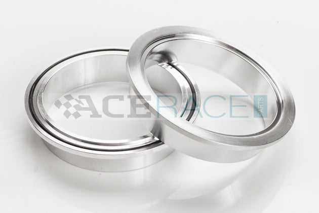 2.000" V-Band Assembly - Aluminum "Male + O-Ring/Female" Flanges, 304 Stainless Clamp Ace Race Parts