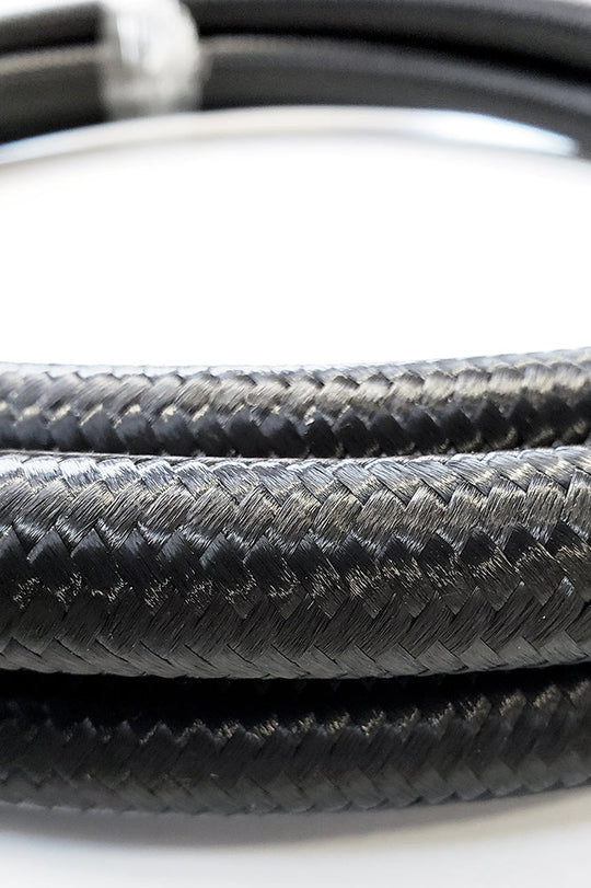 -4AN Black Nylon Braided Flex Hose with Reinforced Rubber Liner - 5 Foot Length Ace Race Parts
