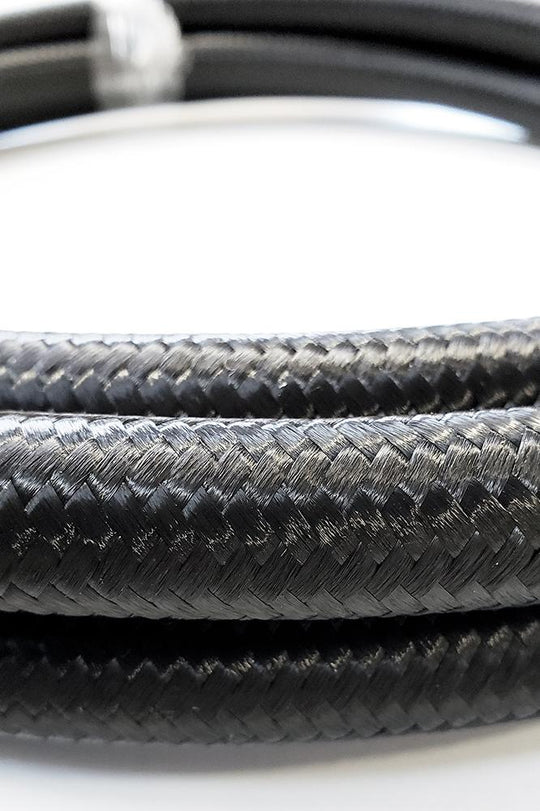 -4AN Black Nylon Braided Flex Hose with Reinforced Rubber Liner - 20 Foot Length Ace Race Parts