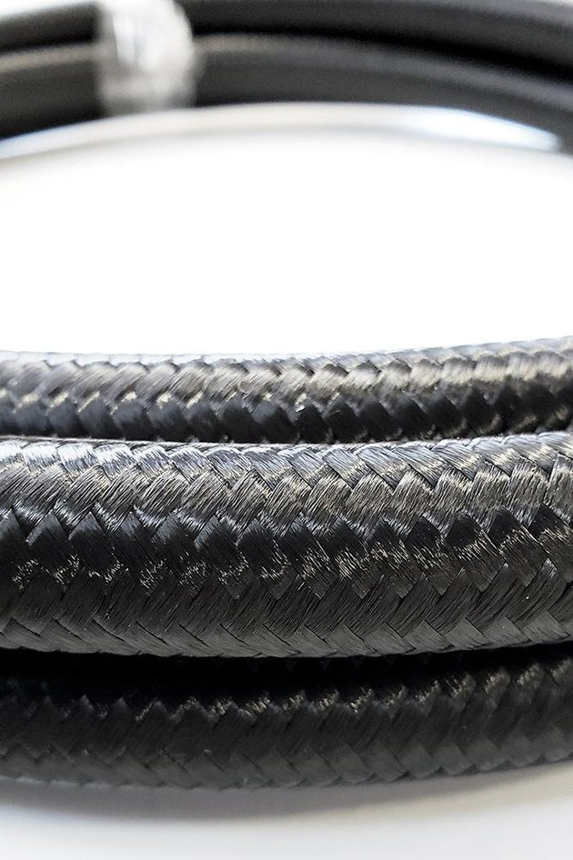 -10AN Black Nylon Braided Flex Hose with Reinforced Rubber Liner - 50 Foot Length Ace Race Parts