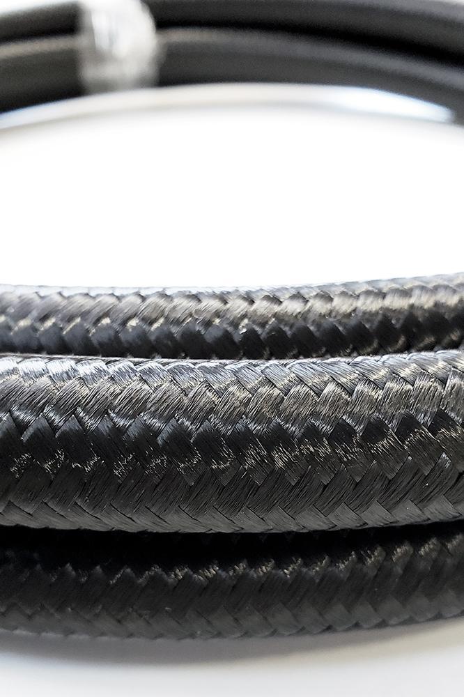 -10AN Black Nylon Braided Flex Hose with Reinforced Rubber Liner - 50 Foot Length Ace Race Parts