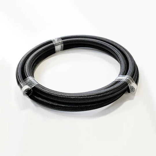 -10AN Black Nylon Braided Flex Hose with Reinforced Rubber Liner - 20 Foot Length Ace Race Parts