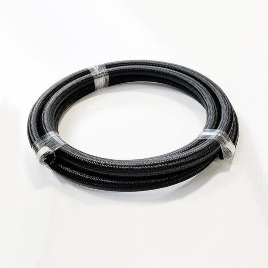 -4AN Black Nylon Braided Flex Hose with Reinforced Rubber Liner - 10 Foot Length Ace Race Parts