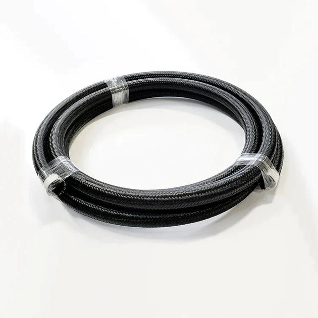 -10AN Black Nylon Braided Flex Hose with Reinforced Rubber Liner - 50 Foot Length Ace Race Parts