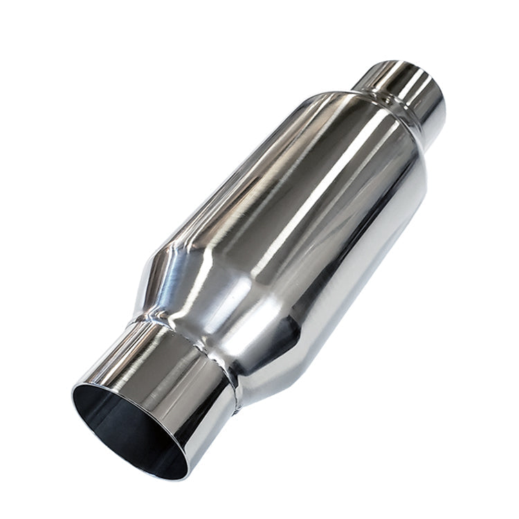 Bottle Style Resonator - 2.250" Inlet/Outlet x 12" Long - 304 Stainless Ace Race Parts