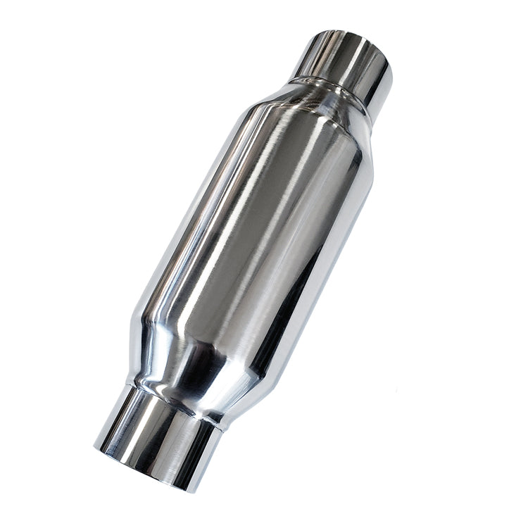 Bottle Style Resonator - 2.500" Inlet/Outlet x 12" Long - 304 Stainless Ace Race Parts