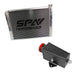Lightweight Late Model Radiator - Double Pass - 26.8" x 19.6" + Power Steering Tank Firewall Mount (Right Inlet) - Red Cap SPA TURBO USA