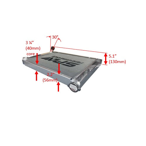 Lightweight Late Model Radiator - Double Pass - 26.8" x 19.6" + Remote Fill Tank - Red Cap SPA TURBO USA