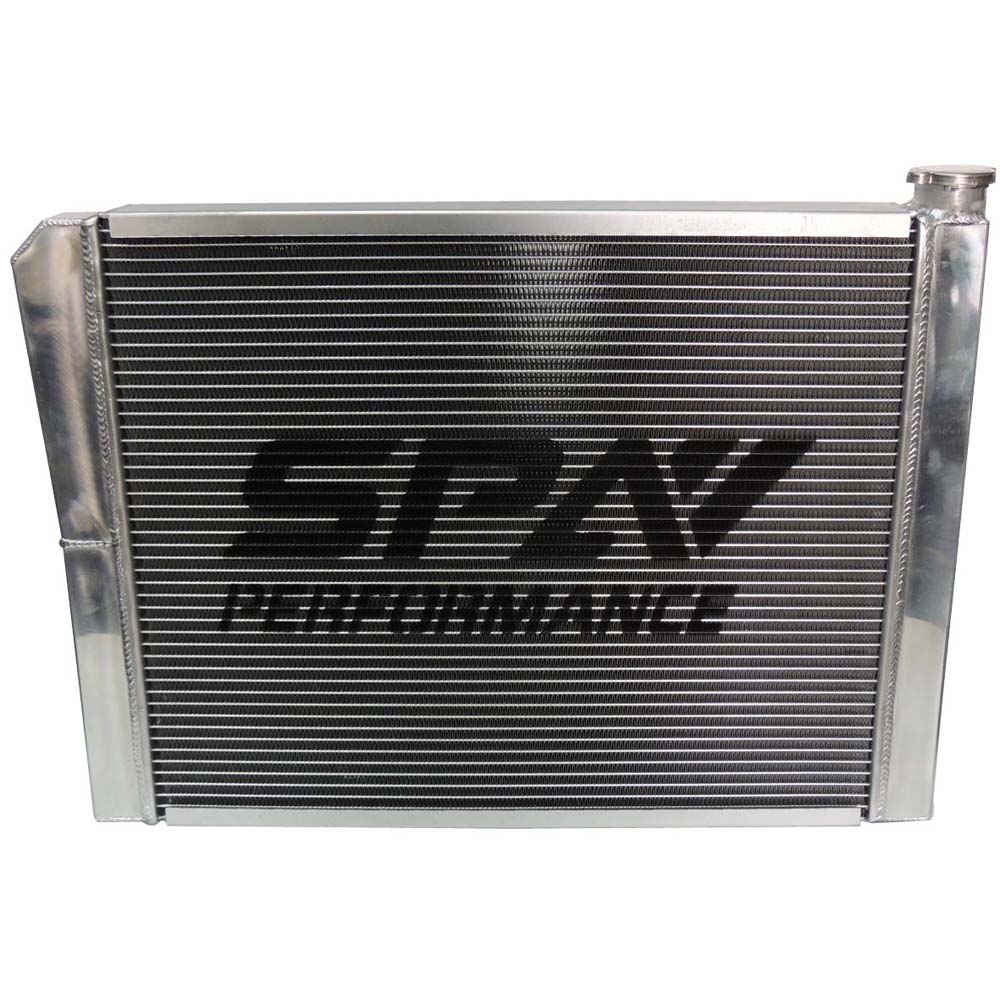 Lightweight Late Model Radiator - Double Pass - 26.8" x 19.6" + Remote Fill Tank - Red Cap SPA TURBO USA
