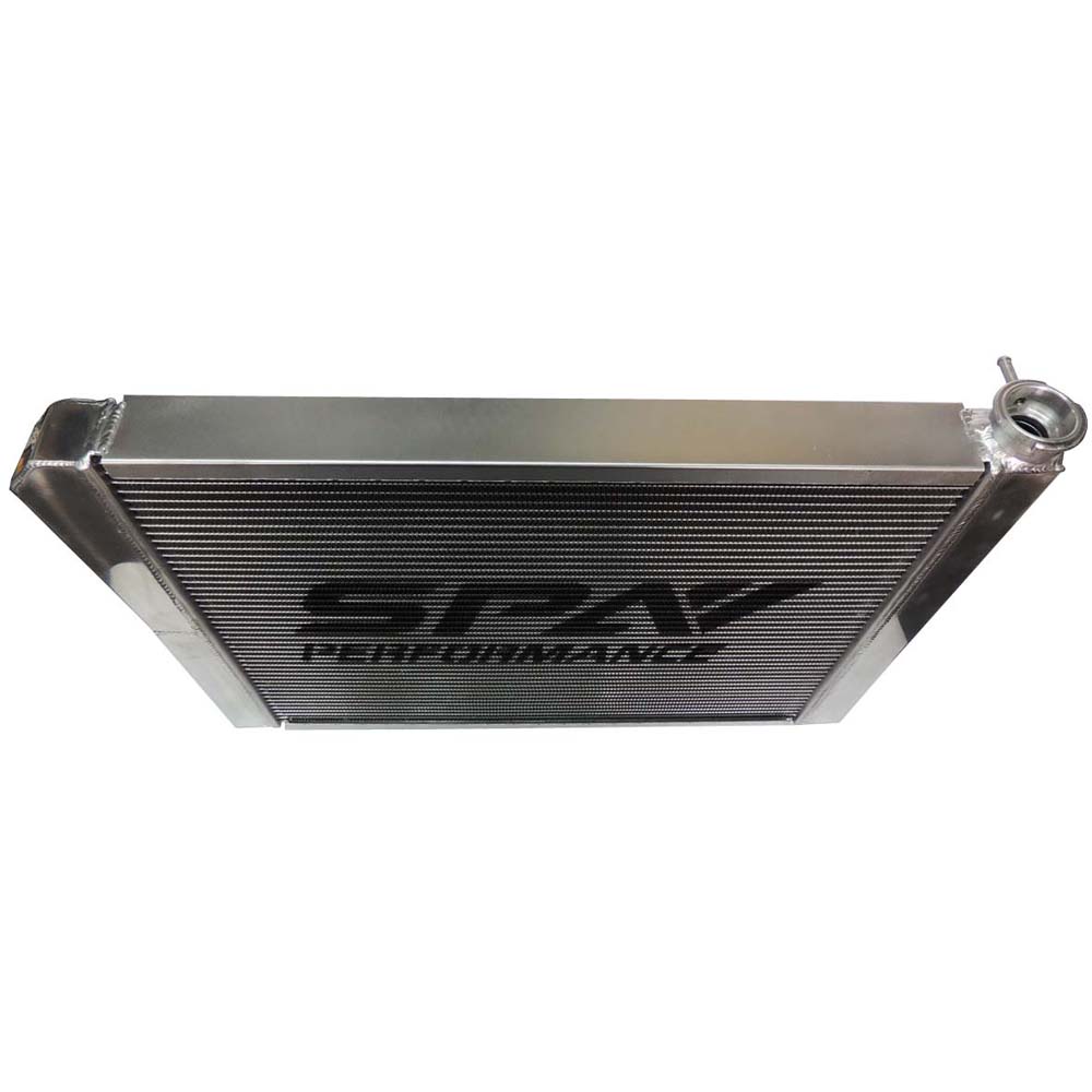 Lightweight Late Model Radiator - Double Pass - 26.8" x 19.6" + Remote Fill Tank - Red Cap SPA TURBO USA