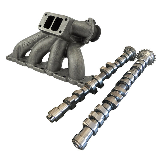 VW B5 T3 top mount turbo twin scroll manifold wastegate V-Band + 252 / 260 High Performance Camshaft set SPA TURBO USA