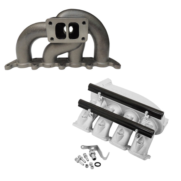 VW MKIV GTI T3 twin scroll turbo manifold + Cast Aluminum Intake Manifold SPA TURBO USA