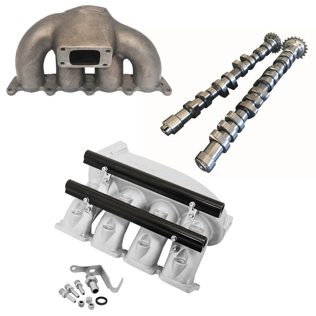 VW MKIV GTI T3 turbo manifold + Cast Aluminum Intake Manifold + 252 / 260 High Performance Camshaft set SPA TURBO USA