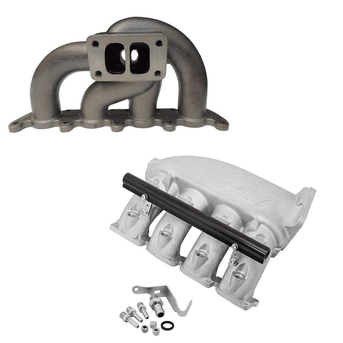 VW MKIV GTI T3 twin scroll turbo manifold + Cast Aluminum Intake Manifold SPA TURBO USA