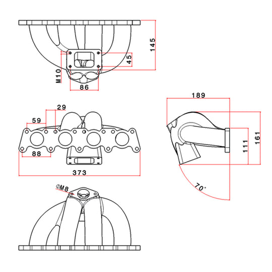 VW MKIV GTI T3 turbo manifold + Cast Aluminum Intake Manifold + 252 / 260 High Performance Camshaft set SPA TURBO USA