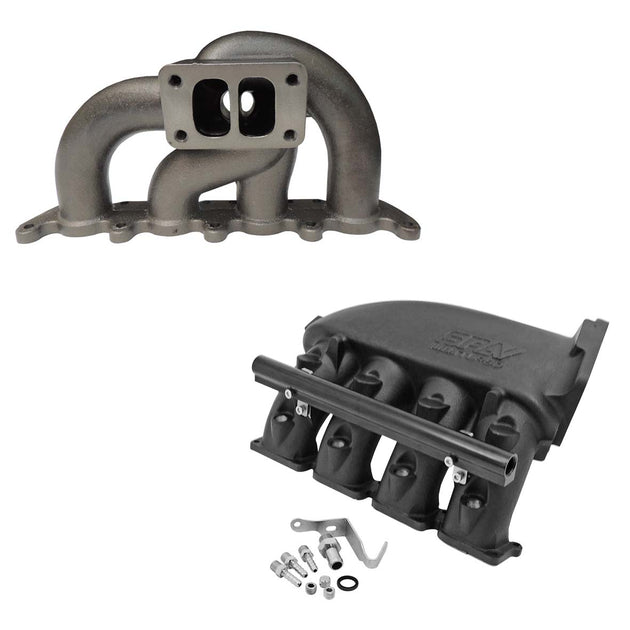 VW MKIV GTI T3 twin scroll turbo manifold + Cast Aluminum Intake Manifold SPA TURBO USA