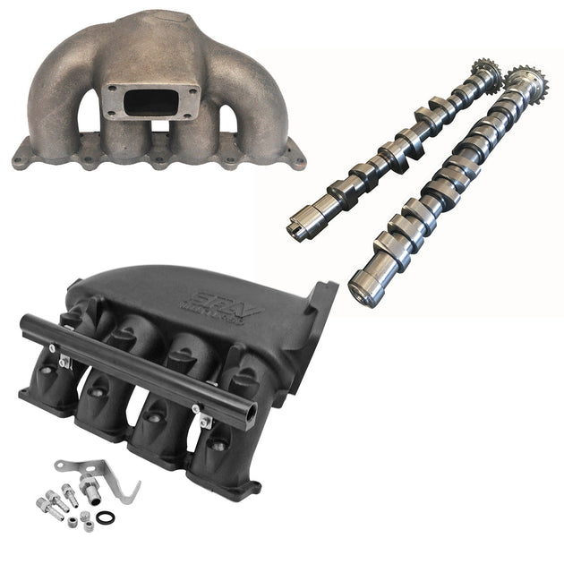 VW MKIV GTI T3 turbo manifold + Cast Aluminum Intake Manifold + 252 / 260 High Performance Camshaft set SPA TURBO USA