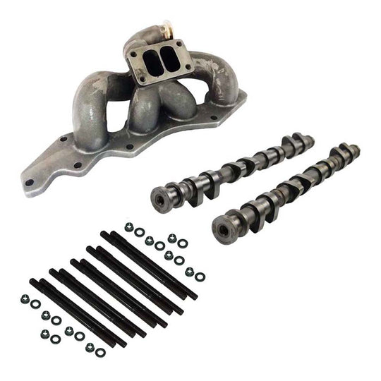 Ford Focus SE Duratec Twin scroll T3 turbo manifold 90 degree wastegate + 282°/ 262° Camshaft For Ford Duratec + Mazda Focus 2.0L 2.3L 2.5L Duratec HE 4 cylinder engine Head Stud Set with 10 units SPA TURBO USA
