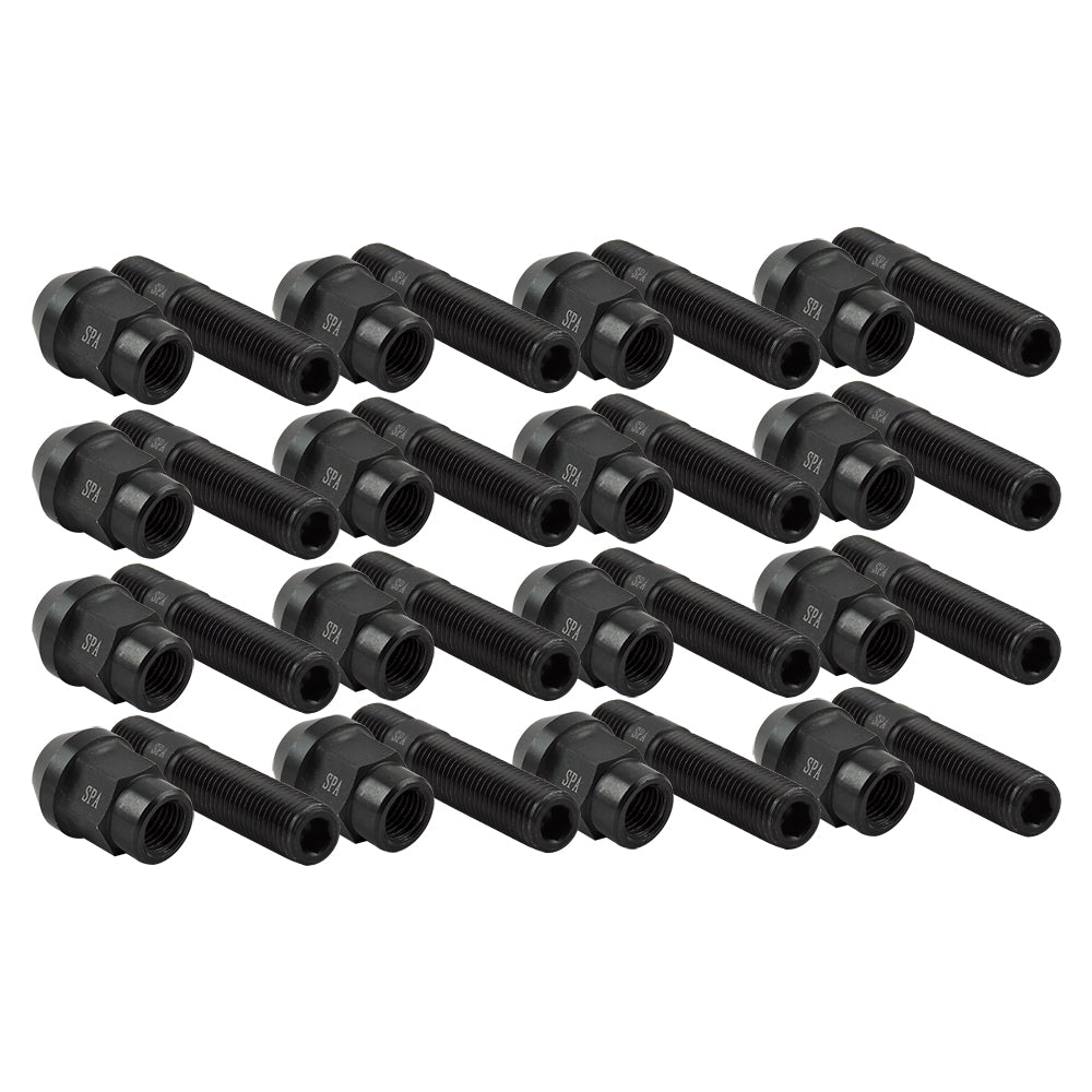 FORGED WHEEL STUD AND NUT COMPETITION TYPE 62mm M12x1.5 – Pack of 16 SPA TURBO USA