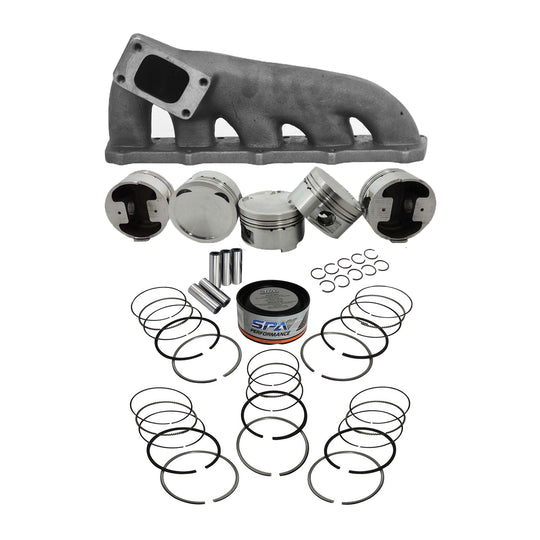 Forged piston and rings set 83mm VW 2.5L Jetta MK5 07k + High Performance Turbo Exhaust Manifold SPA TURBO USA