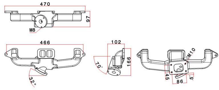 Chevy II 153 CID Vortec 3.0L T3 Turbo Exhaust Manifold + 0-30 PSI adjustable FMU SPA TURBO USA